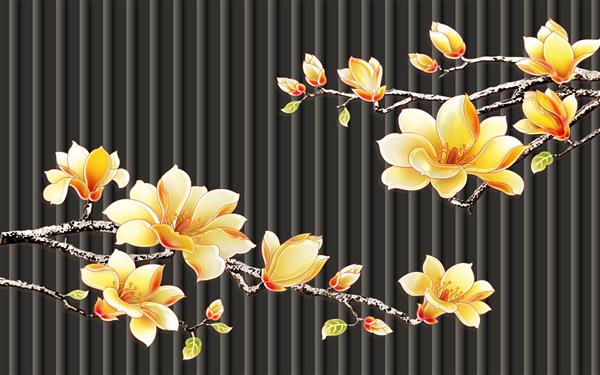 تصویر سه‌بعدی گل‌ها در شکوفه کامل پر از انرژی