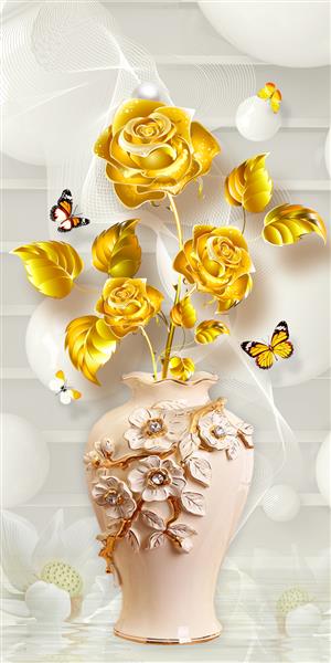 تصاویر سه بعدی از گلدان های زیبا