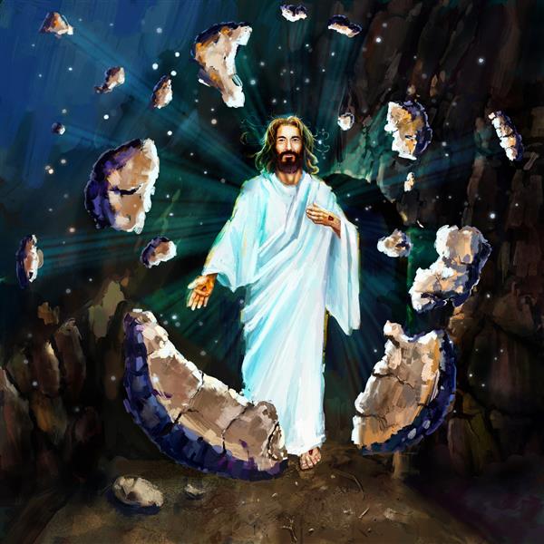 رستاخیز عیسی نقاشی دیجیتالی رستاخیز عیسی