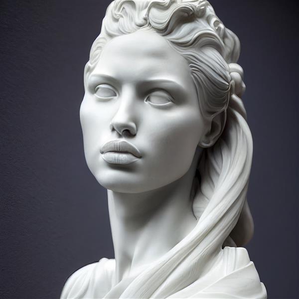 چکیده سه بعدی مجسمه زن باستانی