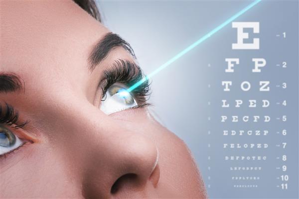 چشم زن و پرتو لیزر در طول اصلاح حدت بینایی