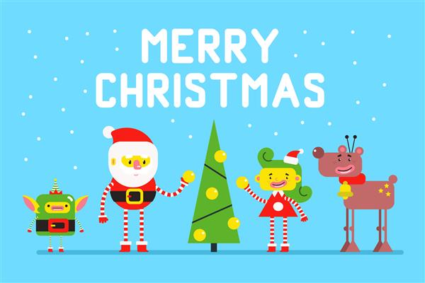 کارت تبریک کریسمس خانواده بابا نوئل