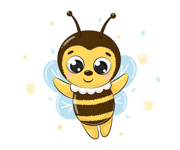 مگس زنبور ناز و لبخند می زند تصویر برداری کارتونی