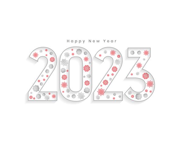 حروف 2023 به سبک دانه های برف برای پوستر جشنواره سال نو