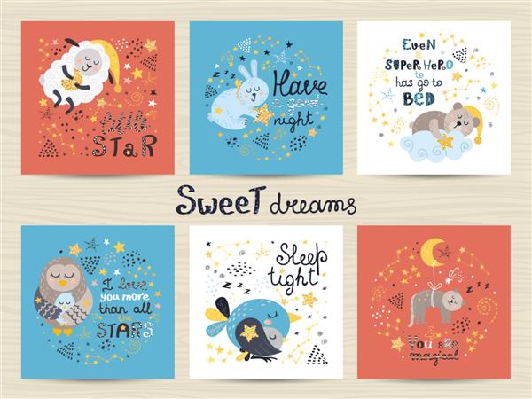 مجموعه ای از کارت های زیبا برای نوزادان