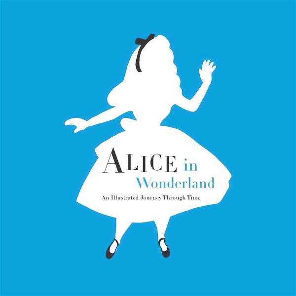 پوستر و لوگوی کارتون آلیس در سرزمین عجایب به رنگ آبی