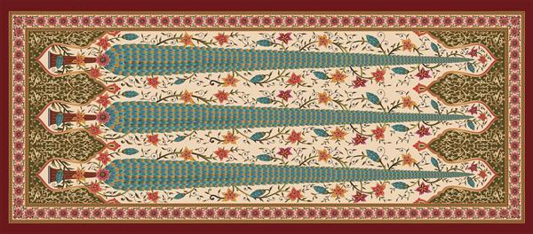 فرش سنتی باغ ایرانی حاشیه