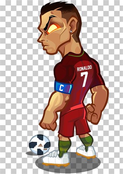 کریستیانو رونالدو کاریکاتور بازیکن تیم پرتغال در جام جهانی طرح لایه باز