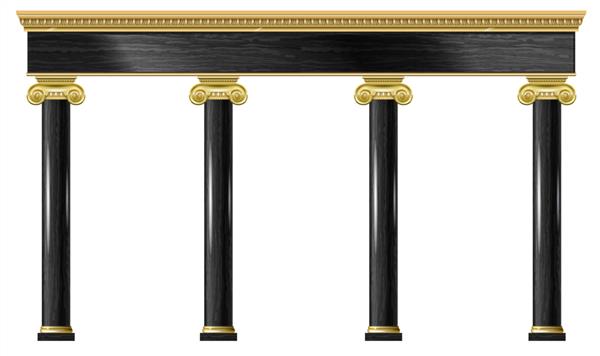 طاق کلاسیک لوکس طلایی با ستون