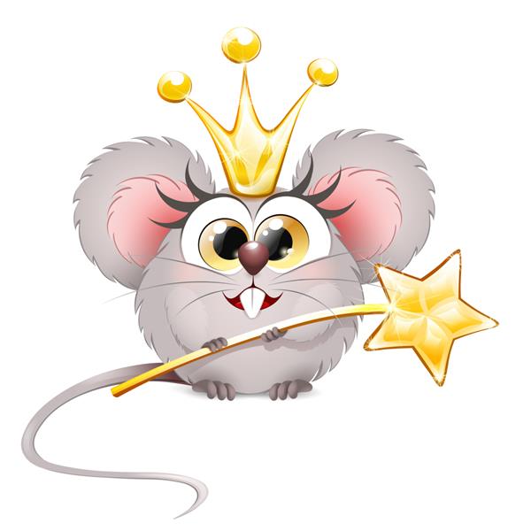 شاهزاده موش با چوب جادویی تاج و ستاره