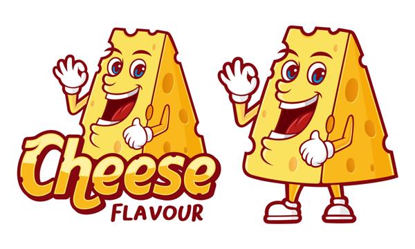 تصویر طعم پنیر با شخصیت خنده دار برای محصولات غذایی مختلف