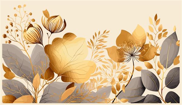 گل بهاری در پس‌زمینه وکتور آبرنگ چاپ مینیمالیست زیبا برای دکور شما برای تبریک کارت پستال و تصویر برداری پوستر
