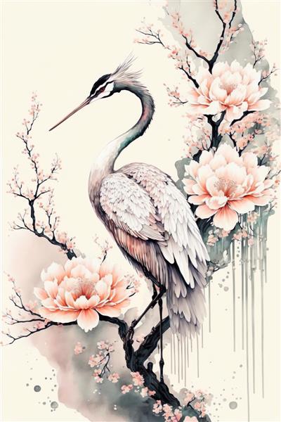 لک لک ساکوراگل پرنده ژاپنی مد سنتی عامیانه