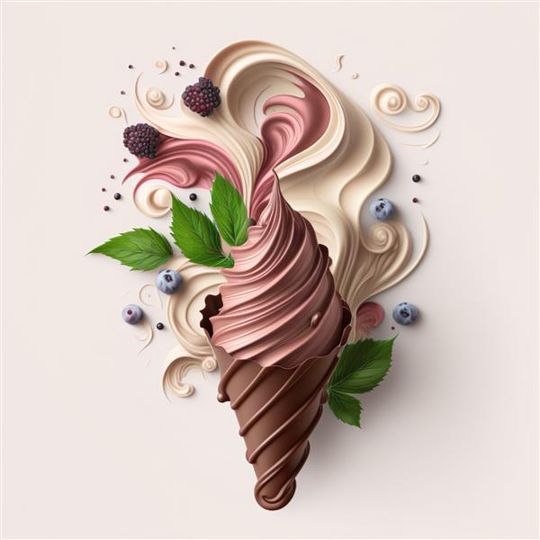 شکلات بستنی روند میمینالیسم تولید Ai