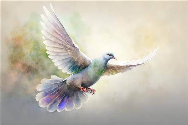 کبوتر صلح به سبک آبرنگ