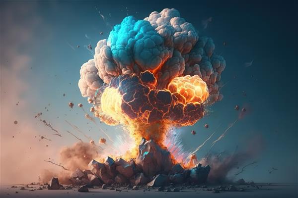 انفجار جادویی اثر انفجار بمب بازی با ابرهای رنگارنگ دودزا