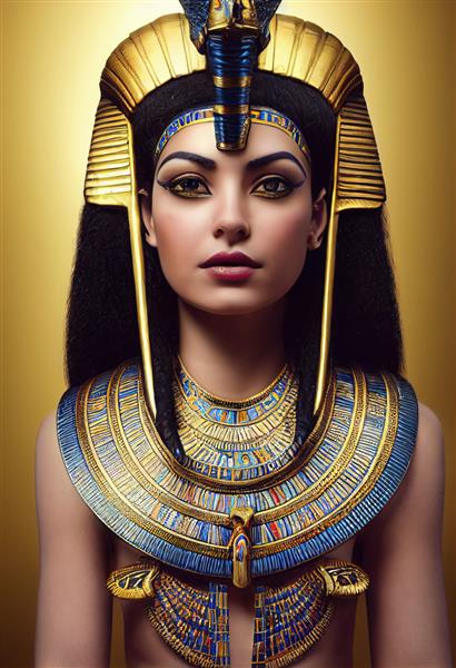 یک فرعون زیبای مصری با موهای زیبا