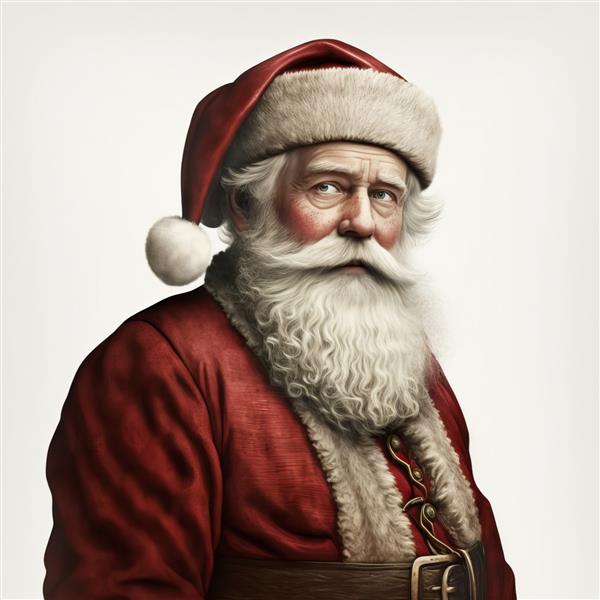 کریسمس پدر کلاسیک با رنگ‌های بی‌صدا سنتی بابا نوئل مولد ai