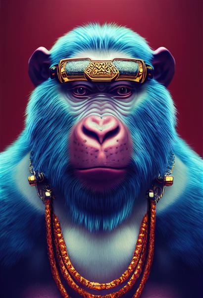 میمون باستانی زیبای شمن با جواهرات گرانبها