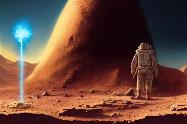 فضانورد برگشتی روی کوه مریخ