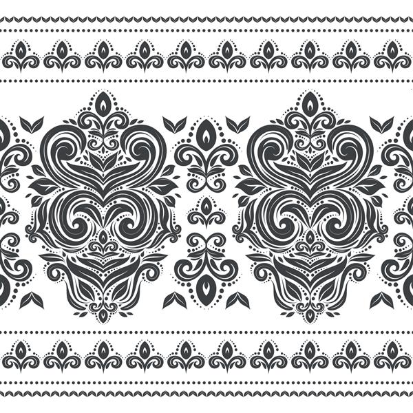الگوی بدون درز گلدار سیاه و سفید عناصر قدیمی پیزلی زینت نقوش سنتی قومی ترکی هندی برای پارچه و پارچه کاغذ دیواری بسته بندی یا هر ایده دلخواه عالی است