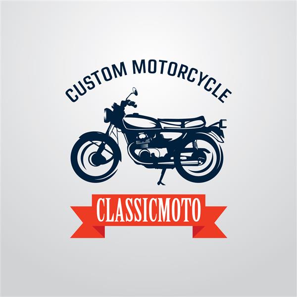 الگوی طراحی لوگو نشان موتورسیکلت کلاسیک سفارشی