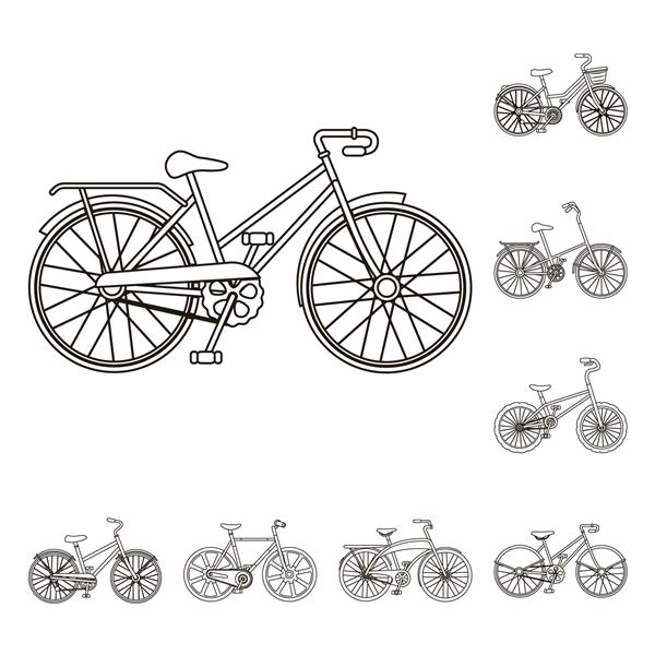 دوچرخه های مختلف نمادهایی را در مجموعه مجموعه برای طراحی ترسیم می کنند نوع تصویر برداری وب سهام نماد بردار حمل و نقل