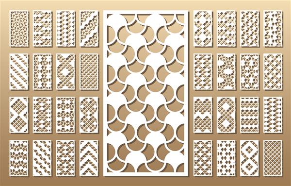 33 پانل وکتور سیلوئت برش با الگوی عربی هندسی girih تصویری مناسب برای چاپ دعوتنامه برش لیزری حکاکی شابلون تزئینات چوبی و فلزی