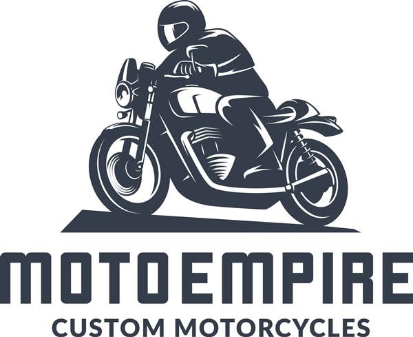لوگوی موتورسیکلت مسابقه کافه‌های قدیمی جدا شده در پس‌زمینه سفید عناصر طراحی موتور سیکلت ورزشی قدیمی