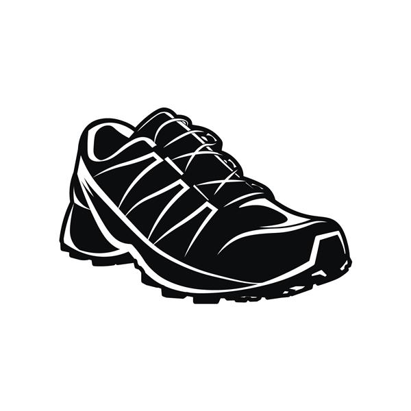 تصویر سیاه و سفید کفش ورزشی دویدن دنباله ورزشی