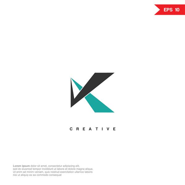 نماد لوگوی انتزاعی حرف K نشان تک رنگ الفبای خط برتر وکتور المان قالب طراحی گرافیکی نماد گرافیکی برای هویت تجاری شرکت