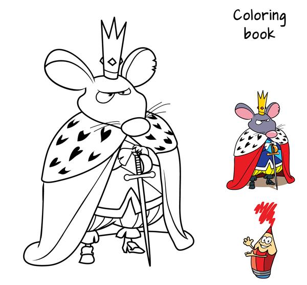 پادشاه موش شخصیتی از داستان فندق شکن کتاب رنگ آمیزی تصویر برداری کارتونی