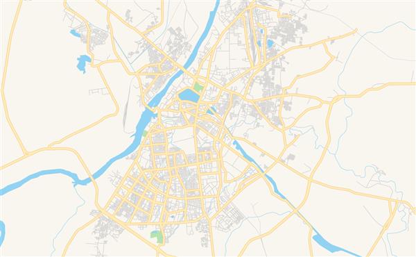 نقشه خیابان قابل چاپ کوتا ایالت راجستان هند الگوی نقشه برای استفاده تجاری