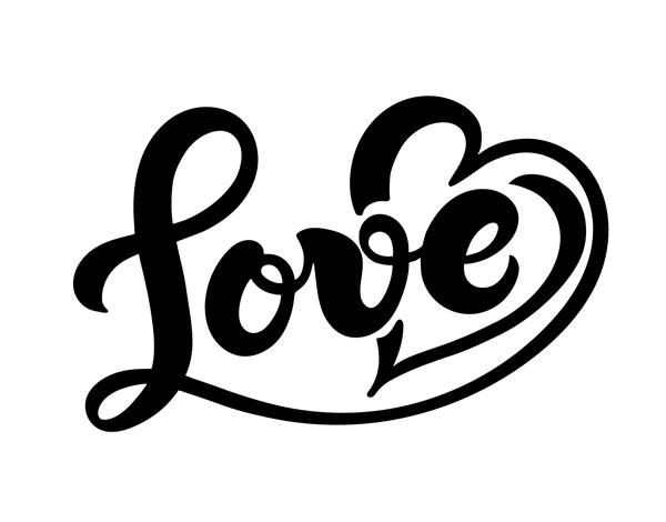 عشق حروف طراحی شده با دست تصویر برداری لوگوی عالی برای طراحی عروسی یا روز ولنتاین