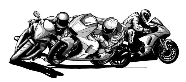 طراحی تصویر برداری موتورسیکلت مسابقه دوچرخه سواری