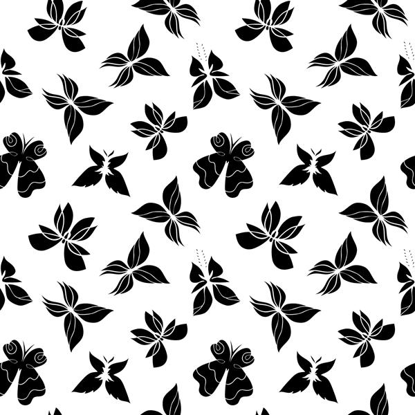 الگوی زیبای بدون درز پروانه پس زمینه زیبا با پروانه ها کاغذ دیواری سیاه و سفید برای چاپ یا طراحی وب شما پارچه کاغذ کادو وکتور EPS 8