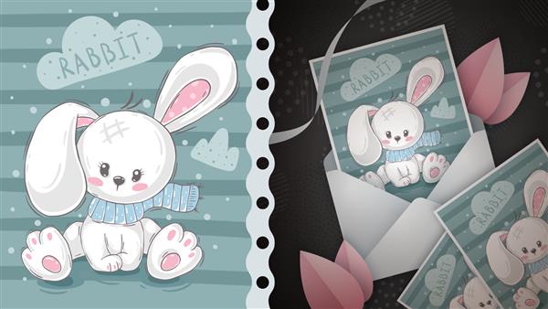 ایده خرگوش عید پاک برای کارت تبریک