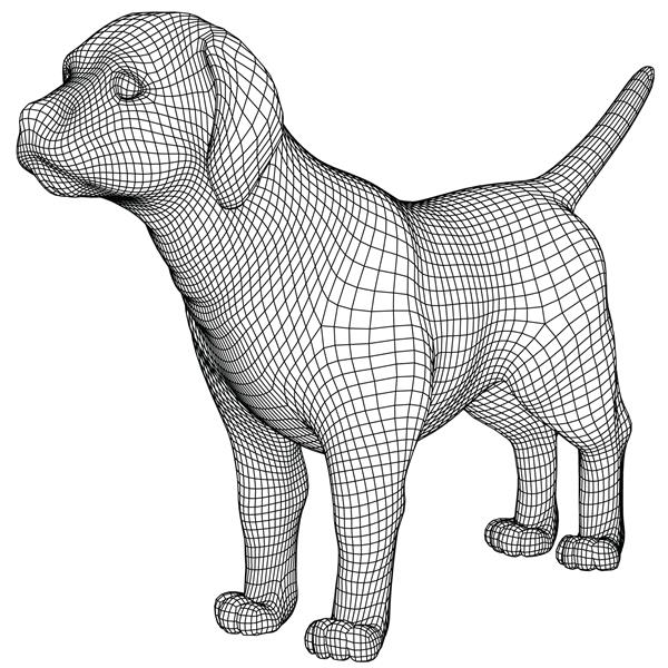 تصویر خطوط چند ضلعی توله سگ سگ وکتور انتزاعی در پس زمینه سفید
