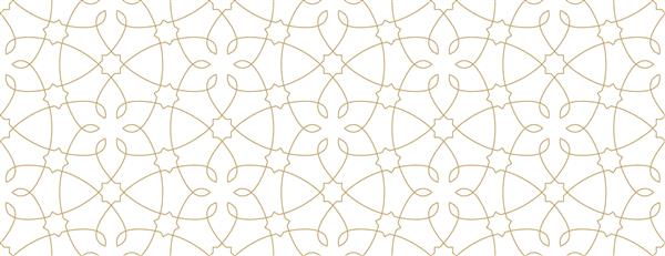 الگوی هندسی بدون درز با ستاره های طلایی و عناصر گلدار در زمینه سفید طرح انتزاعی وکتور تک رنگ مشبک تزئینی به سبک عربی پس زمینه برای پارچه پارچه و بسته بندی