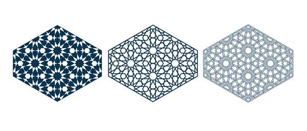 مجموعه ای از الگوهای الگوی اسلیمی برای برش لیزری یا برش کاغذ برای طراحی داخلی تصویر برداری