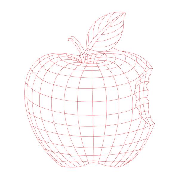 طرح وکتور الگوی لوگوی سه بعدی خط مشکی اپل
