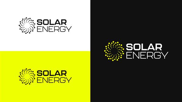 وکتور طراحی لوگو انرژی خورشیدی الگوی مفهومی لوگوی انتزاعی برای شرکت انرژی خورشیدی با نماد خورشید انتزاعی