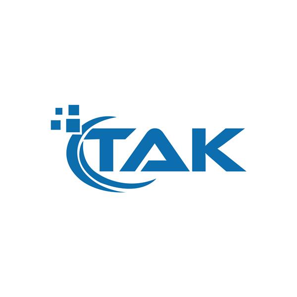 طراحی لوگو حرف TAK در زمینه سفید مفهوم آرم حروف حروف خلاق TAK