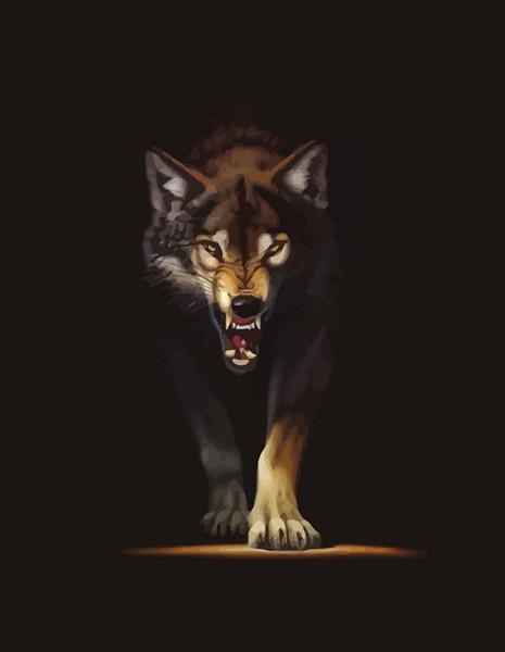 Wolf یک پوستر پس زمینه زیبا