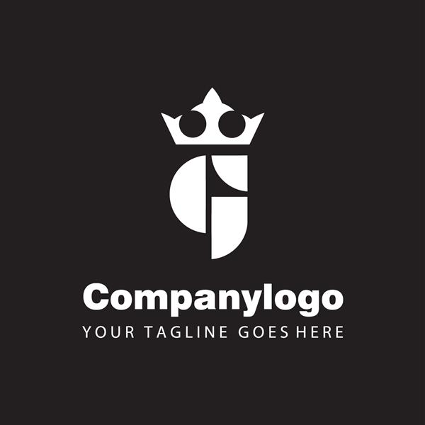 طراحی مونوگرام تاج حرف G برای شرکت لوگو
