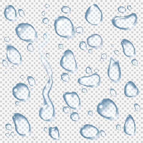 مجموعه قطرات آب وکتور شفاف می تواند برای هر پس زمینه ای بدون از دست دادن دید اعمال شود