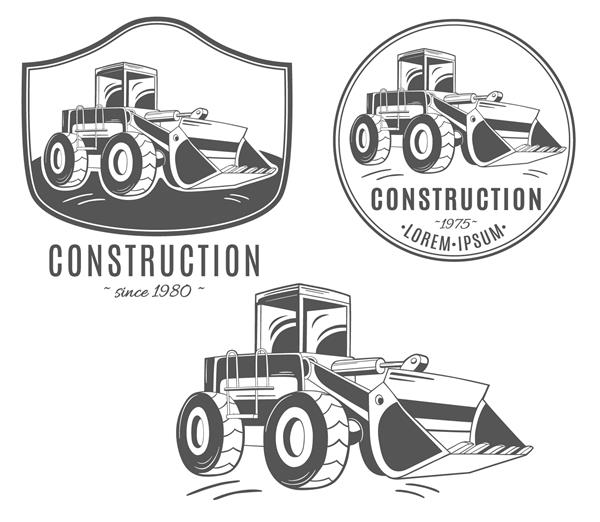مجموعه ای از لوگوهای وکتور با بولدوزر