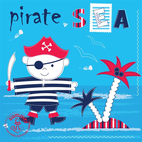 پس زمینه بچه با دزد دریایی برای حمام نوزاد طرح تی شرت کارت تبریک