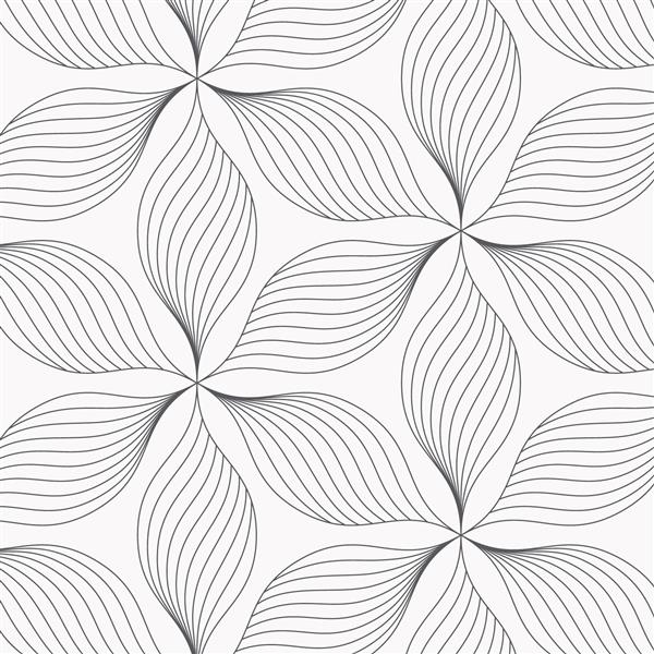 الگوی برداری خطی تکرار برگ های انتزاعی خط خاکستری برگ یا گل گل طرح تمیز گرافیکی برای پارچه رویداد کاغذ دیواری و غیره الگوی روی پانل نمونه است