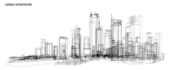 طرح منظره شهری طرح وکتور معماری شهری - تصویرسازی